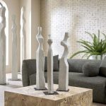 Cast Women Sculptures, Roman Stone, Set Of 3