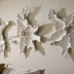 Contour Cast Root Flower Wall Art, White Stone