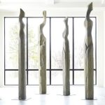 Cast Women Sculptures, A , Colossal, Splinter Stone Finish