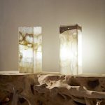 Onyx Lamp, White, Rustic Edge