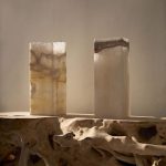 Onyx Lamp, White, Rustic Edge