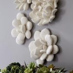 Compactum Succulent Wall Art, White Stone