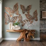 Butterfly Wall Art, Sm, Copper/black, Metal