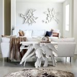 Contour Cast Root Flower Wall Art, White Stone