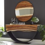 River Mirror, Natural, Round