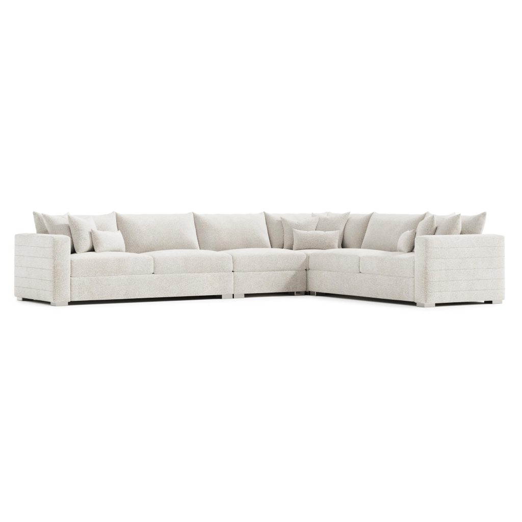 Helena Fabric Sectional Metal Foot