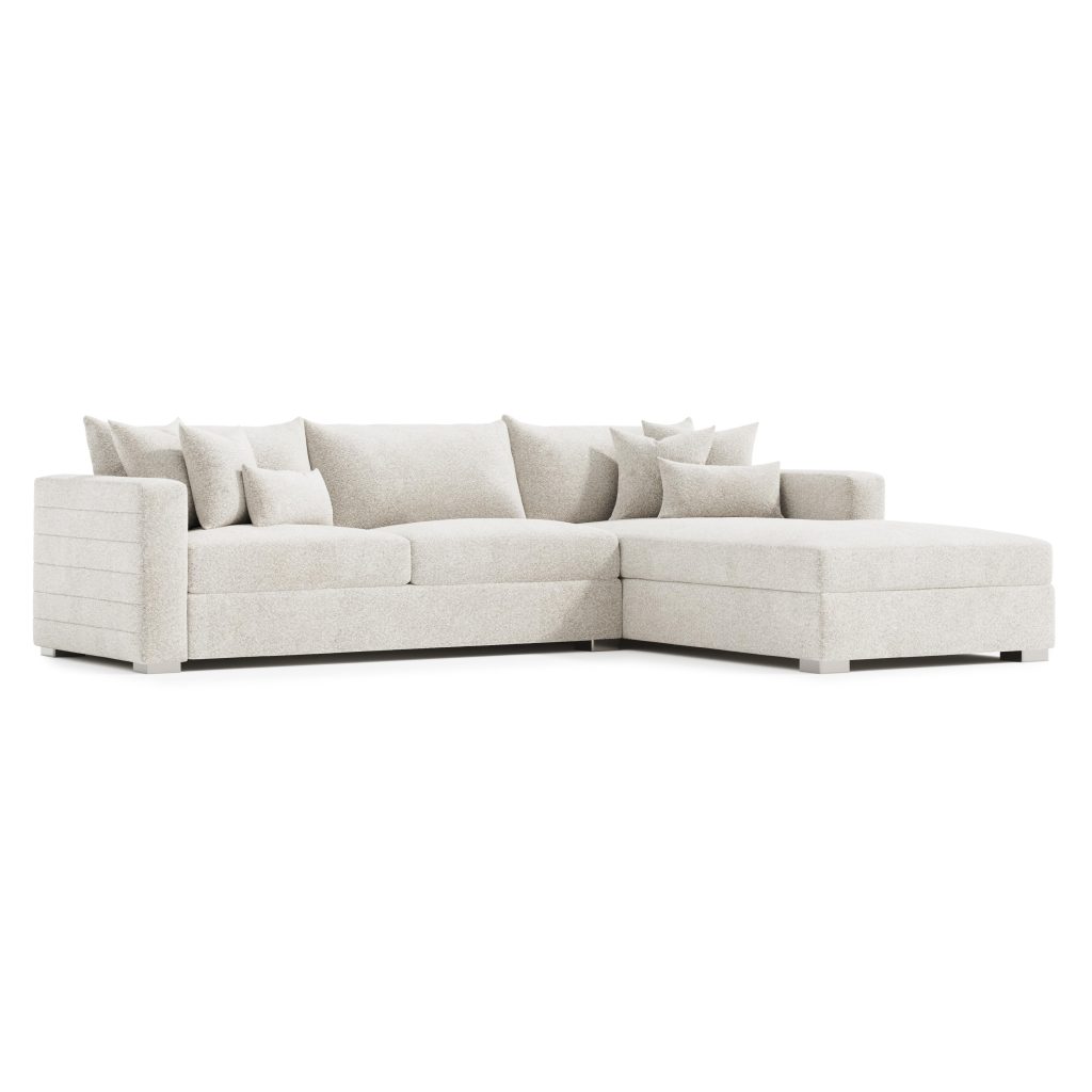 Helena Fabric Sectional Metal Foot