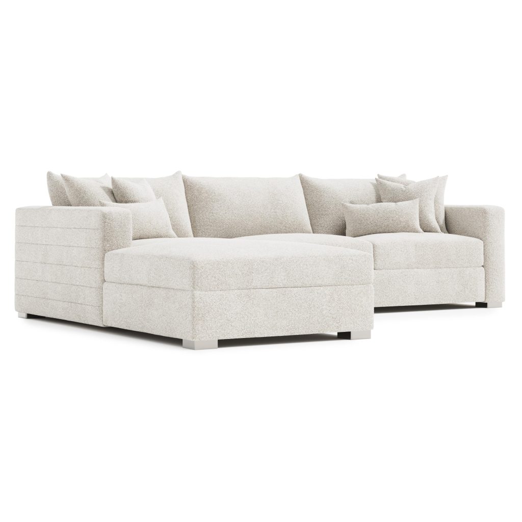Helena Fabric Sectional Metal Foot