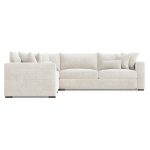 Helena Fabric Sectional Wood Foot