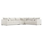 Helena Fabric Sectional Wood Foot