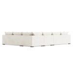 Helena Fabric Sectional Wood Foot