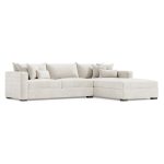 Helena Fabric Sectional Wood Foot
