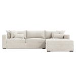Helena Fabric Sectional Wood Foot