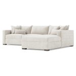Helena Fabric Sectional Wood Foot