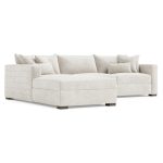 Helena Fabric Sectional Wood Foot