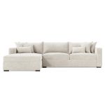 Helena Fabric Sectional Wood Foot