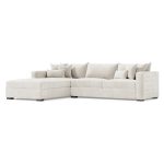 Helena Fabric Sectional Wood Foot