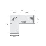Helena Fabric Sectional Wood Foot