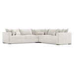 Helena Fabric Sectional Wood Foot